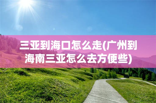 三亚到海口怎么走(广州到海南三亚怎么去方便些)