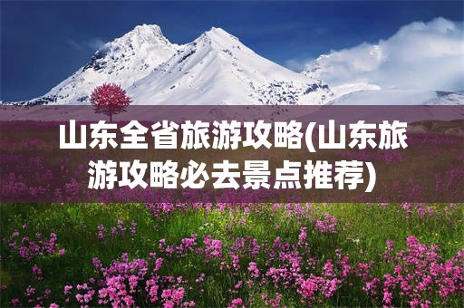 山东全省旅游攻略(山东旅游攻略必去景点推荐)