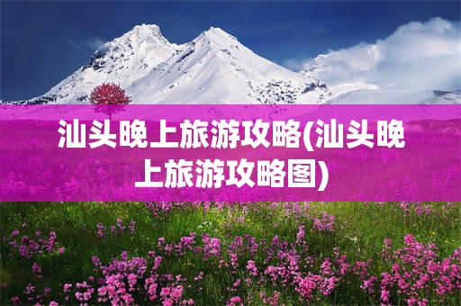 汕头晚上旅游攻略(汕头晚上旅游攻略图)