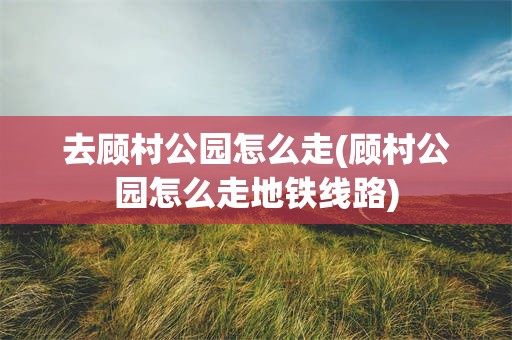 去顾村公园怎么走(顾村公园怎么走地铁线路)