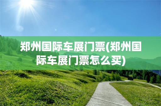 郑州国际车展门票(郑州国际车展门票怎么买)