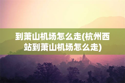 到萧山机场怎么走(杭州西站到萧山机场怎么走)