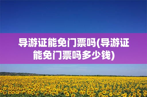 导游证能免门票吗(导游证能免门票吗多少钱)