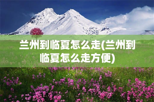 兰州到临夏怎么走(兰州到临夏怎么走方便)