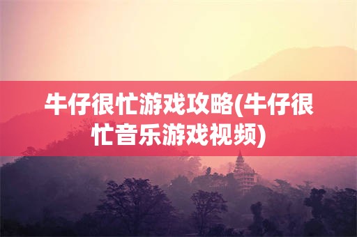 牛仔很忙游戏攻略(牛仔很忙音乐游戏视频)