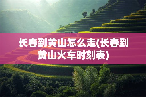 长春到黄山怎么走(长春到黄山火车时刻表)