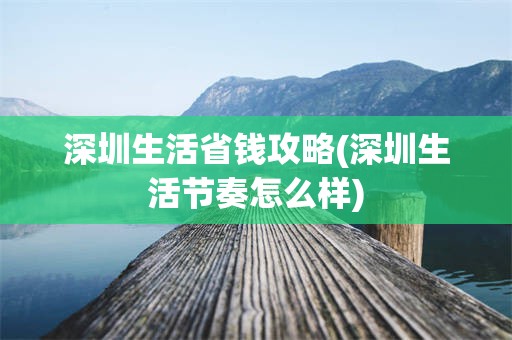 深圳生活省钱攻略(深圳生活节奏怎么样)