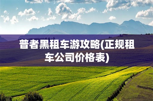 普者黑租车游攻略(正规租车公司价格表)