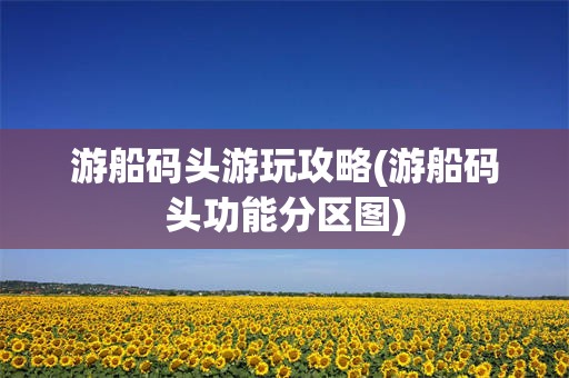 游船码头游玩攻略(游船码头功能分区图)