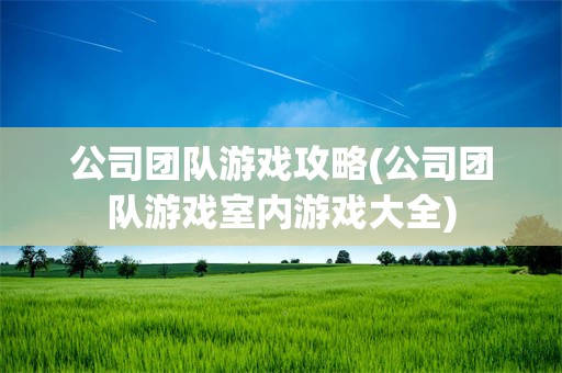 公司团队游戏攻略(公司团队游戏室内游戏大全)