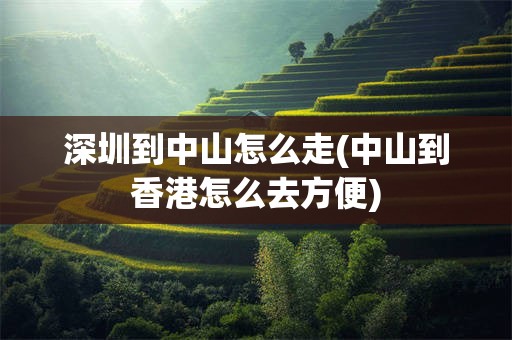 深圳到中山怎么走(中山到香港怎么去方便)