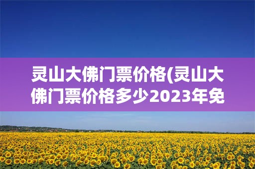 灵山大佛门票价格(灵山大佛门票价格多少2023年免费)