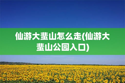 仙游大蜚山怎么走(仙游大蜚山公园入口)