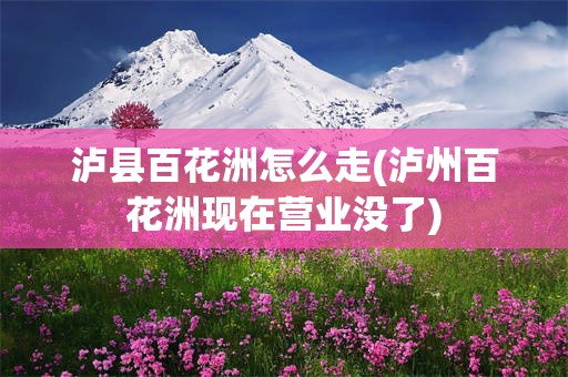 泸县百花洲怎么走(泸州百花洲现在营业没了)