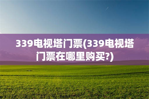 339电视塔门票(339电视塔门票在哪里购买?)