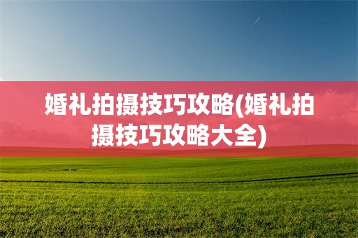 婚礼拍摄技巧攻略(婚礼拍摄技巧攻略大全)