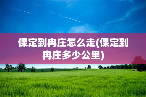 保定到冉庄怎么走(保定到冉庄多少公里)