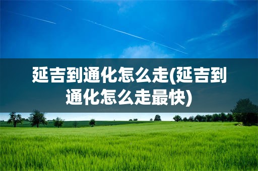 延吉到通化怎么走(延吉到通化怎么走最快)