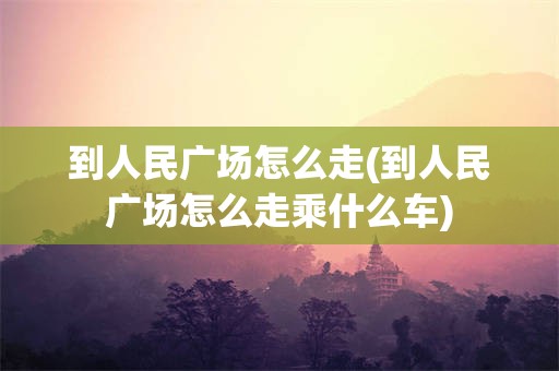 到人民广场怎么走(到人民广场怎么走乘什么车)