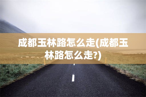 成都玉林路怎么走(成都玉林路怎么走?)