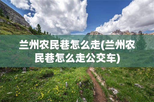 兰州农民巷怎么走(兰州农民巷怎么走公交车)