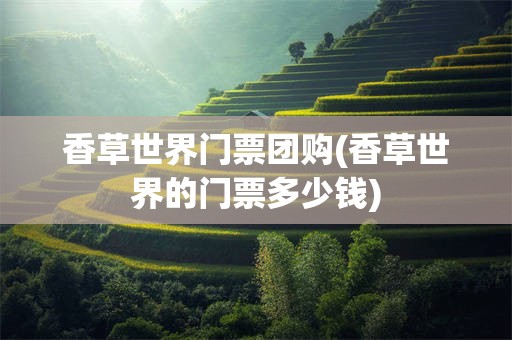 香草世界门票团购(香草世界的门票多少钱)