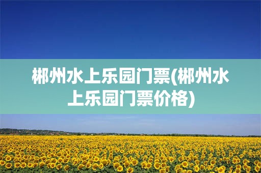 郴州水上乐园门票(郴州水上乐园门票价格)