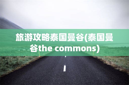 旅游攻略泰国曼谷(泰国曼谷the commons)