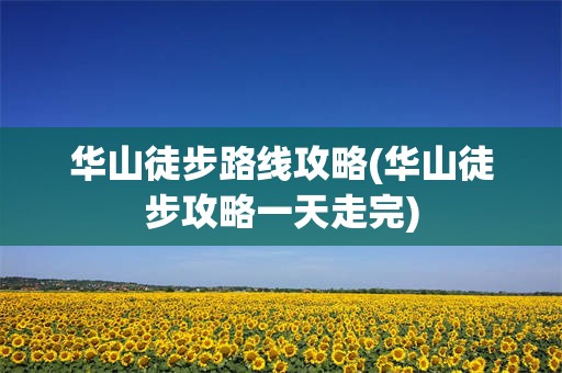 华山徒步路线攻略(华山徒步攻略一天走完)