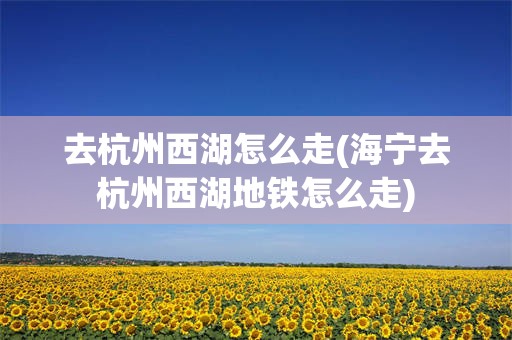 去杭州西湖怎么走(海宁去杭州西湖地铁怎么走)