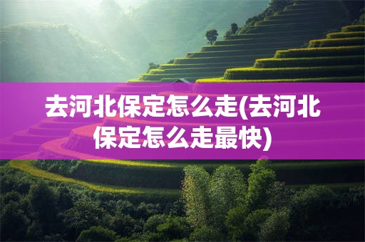 去河北保定怎么走(去河北保定怎么走最快)