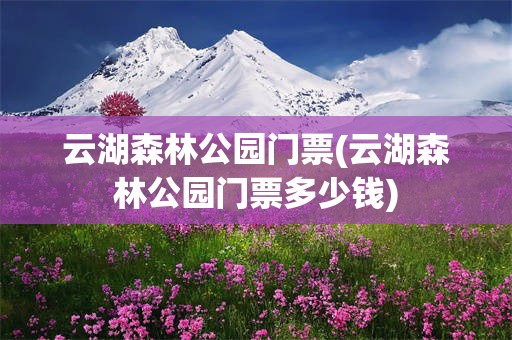 云湖森林公园门票(云湖森林公园门票多少钱)