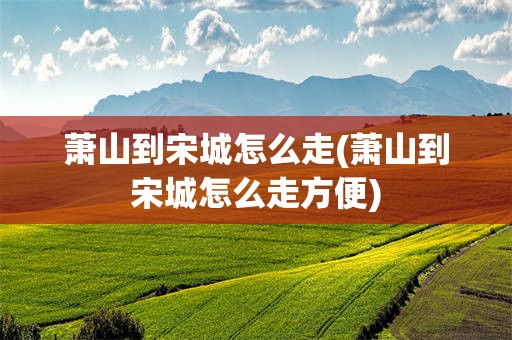 萧山到宋城怎么走(萧山到宋城怎么走方便)