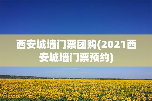 西安城墙门票团购(2021西安城墙门票预约)