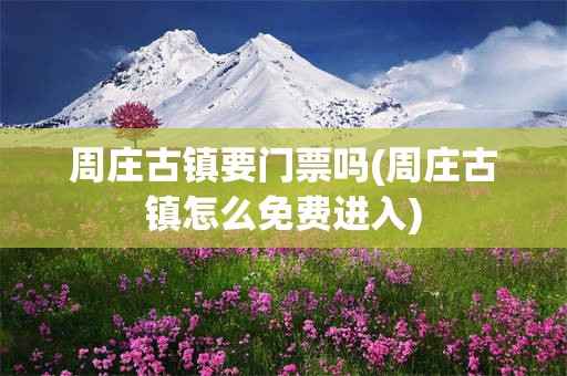 周庄古镇要门票吗(周庄古镇怎么免费进入)