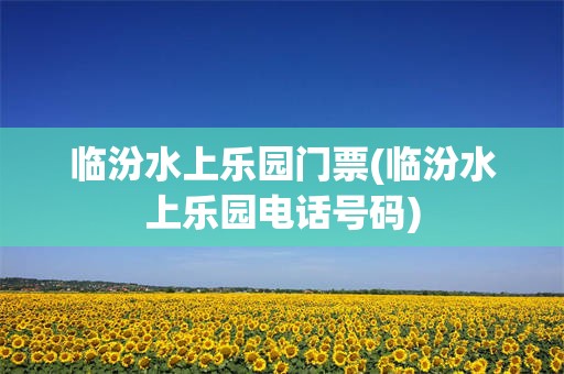 临汾水上乐园门票(临汾水上乐园电话号码)