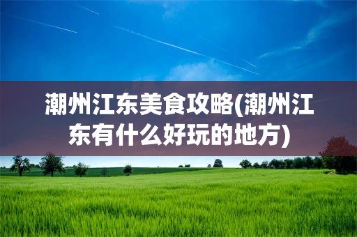 潮州江东美食攻略(潮州江东有什么好玩的地方)